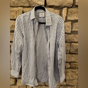 Charles Tyrwhitt Blue and White Plaid Shirt